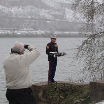 Taps, Salute and Wreath Laying behind library/museum.